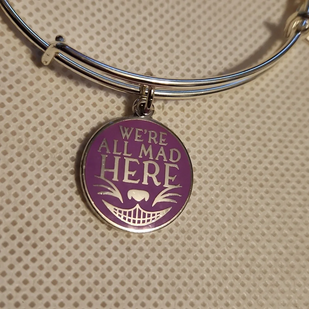 Disney Alex and Ani Bracelet Alice In Wonderland We're All Mad Here 2018 - Picture 2 of 5